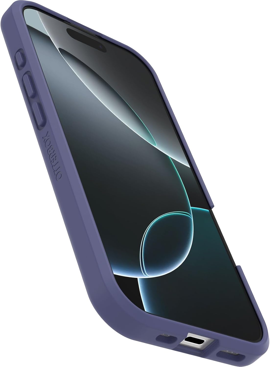 Detalle de OtterBox React Series MagSafe per iPhone 16 Pro: cover ultrasottile antiurto e trasparente/viola