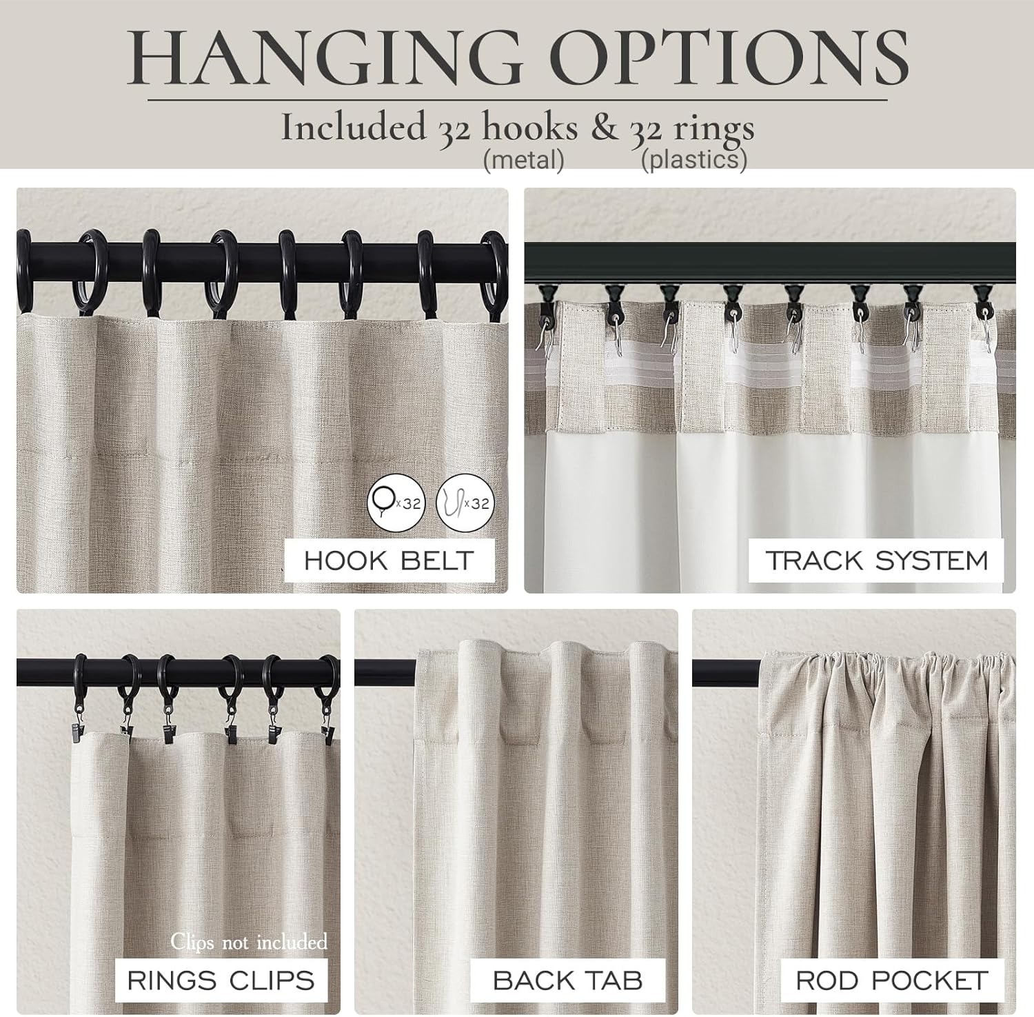 Detalle 2 de 100% Blackout Curtains 84 Inch 2-Panel Set 🪟