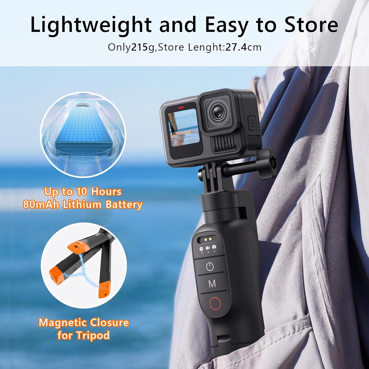 Detalle 2 de Manico galleggiante Selfie Stick Estensibile 27,4–47,2 cm