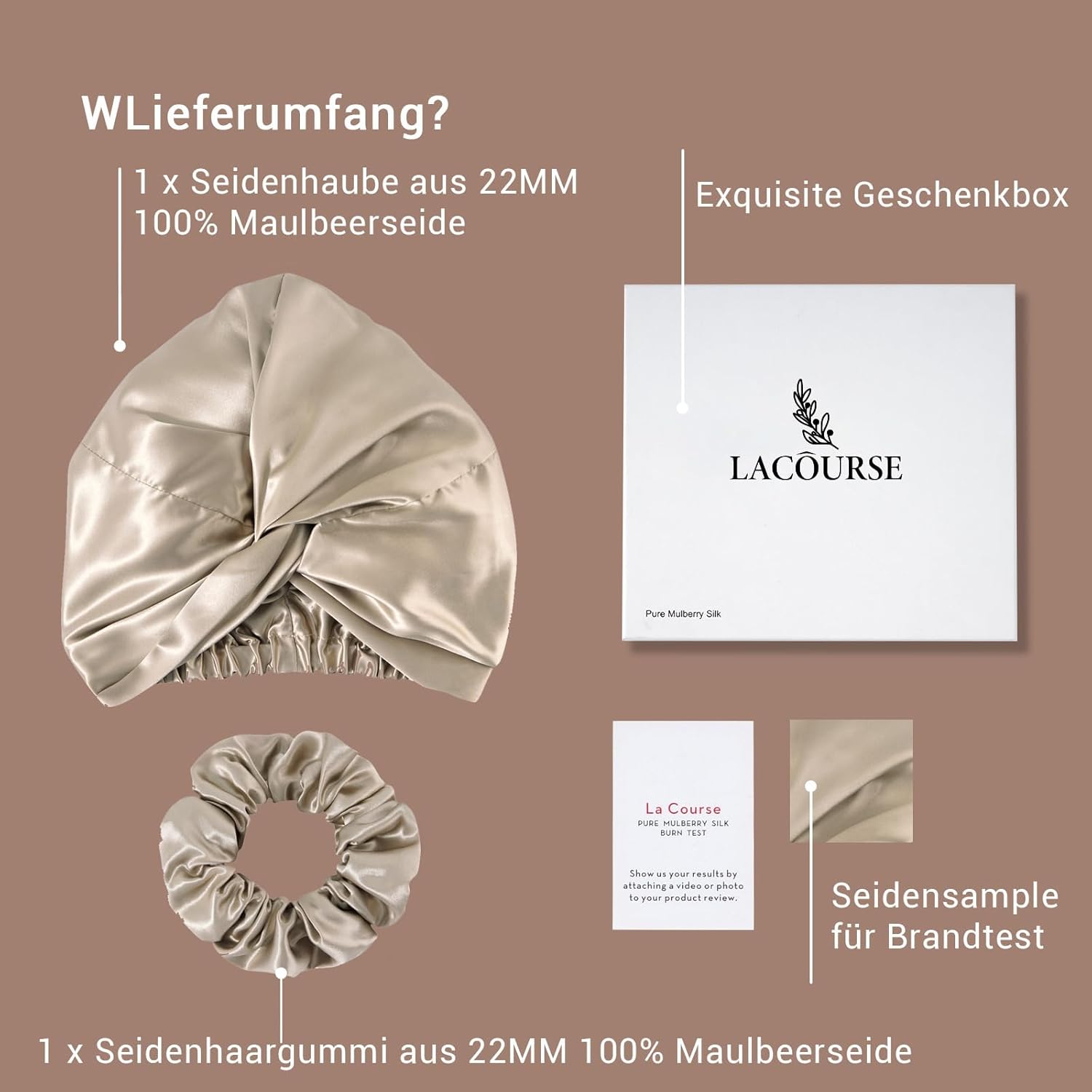 Detalle de LaCourse Seidenhaube 22 Momme verstellbar đź’¤