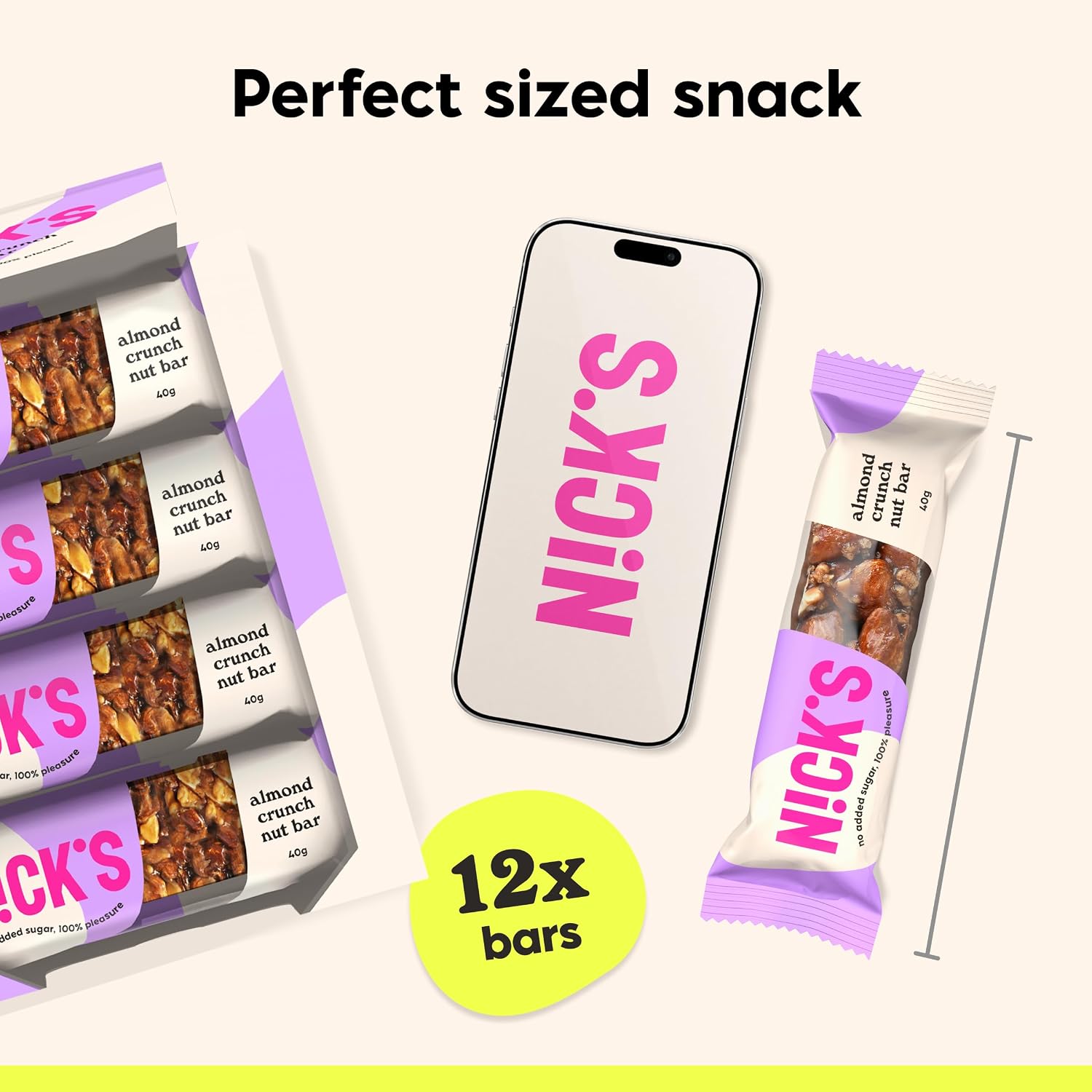 Thumbnail 6 de N!CK'S Nut Bar Almond Crunch, Vegan Chocolate Snack, Multipack 12 x 40 g