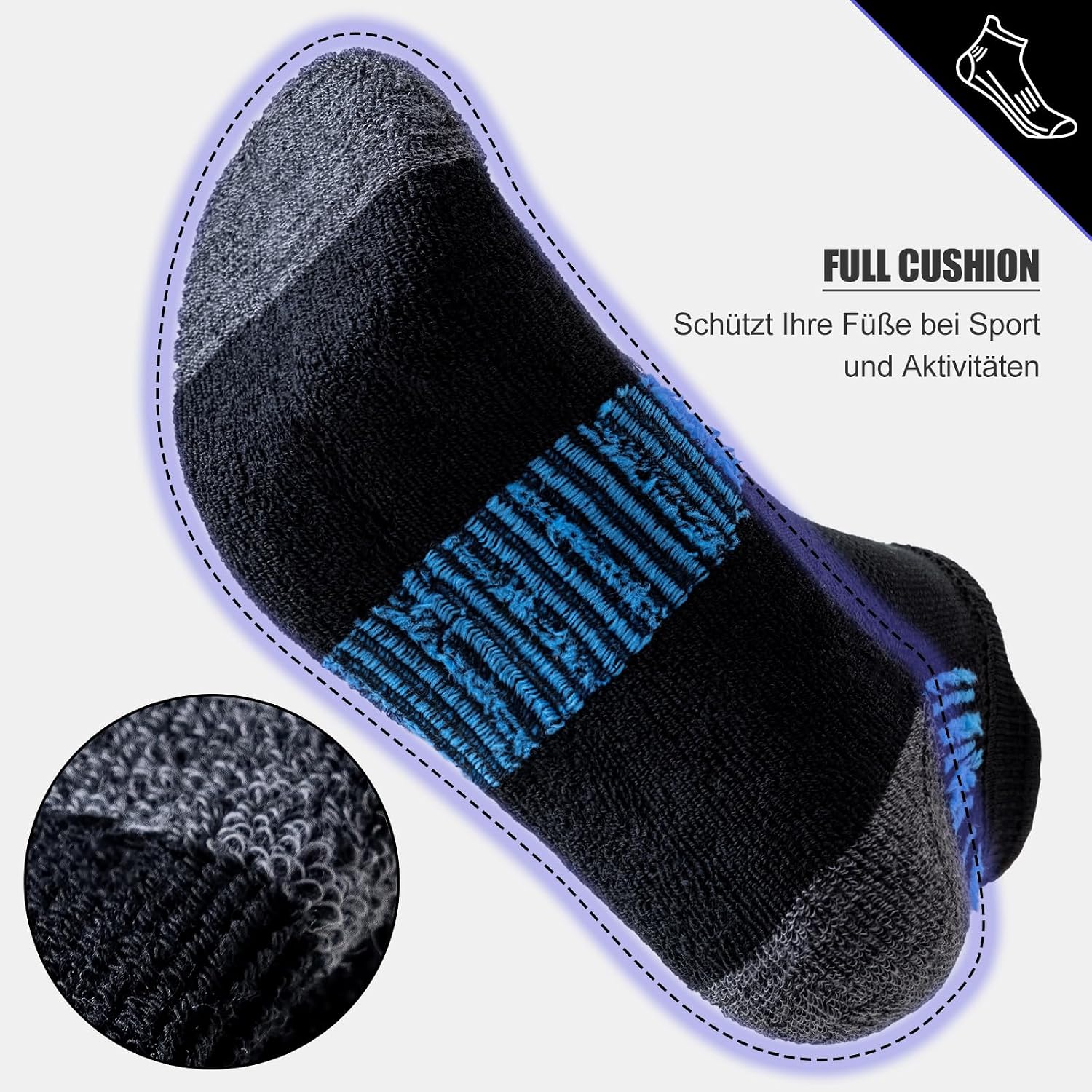 Detalle 2 de Niorasen Sneaker Socken Herren 6 Paar