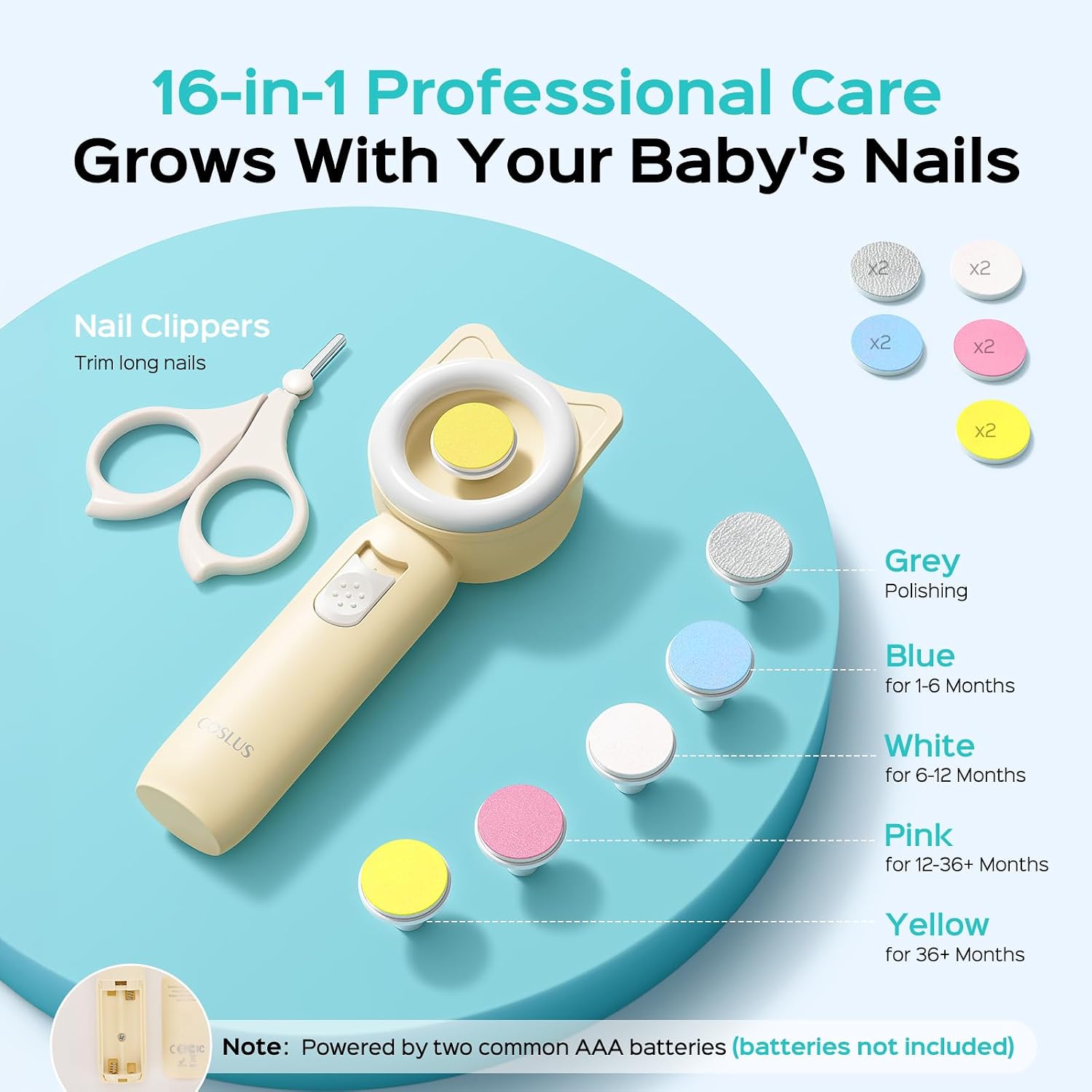 Thumbnail 5 de COSLUS Baby Nail File Electric 16‑in‑1