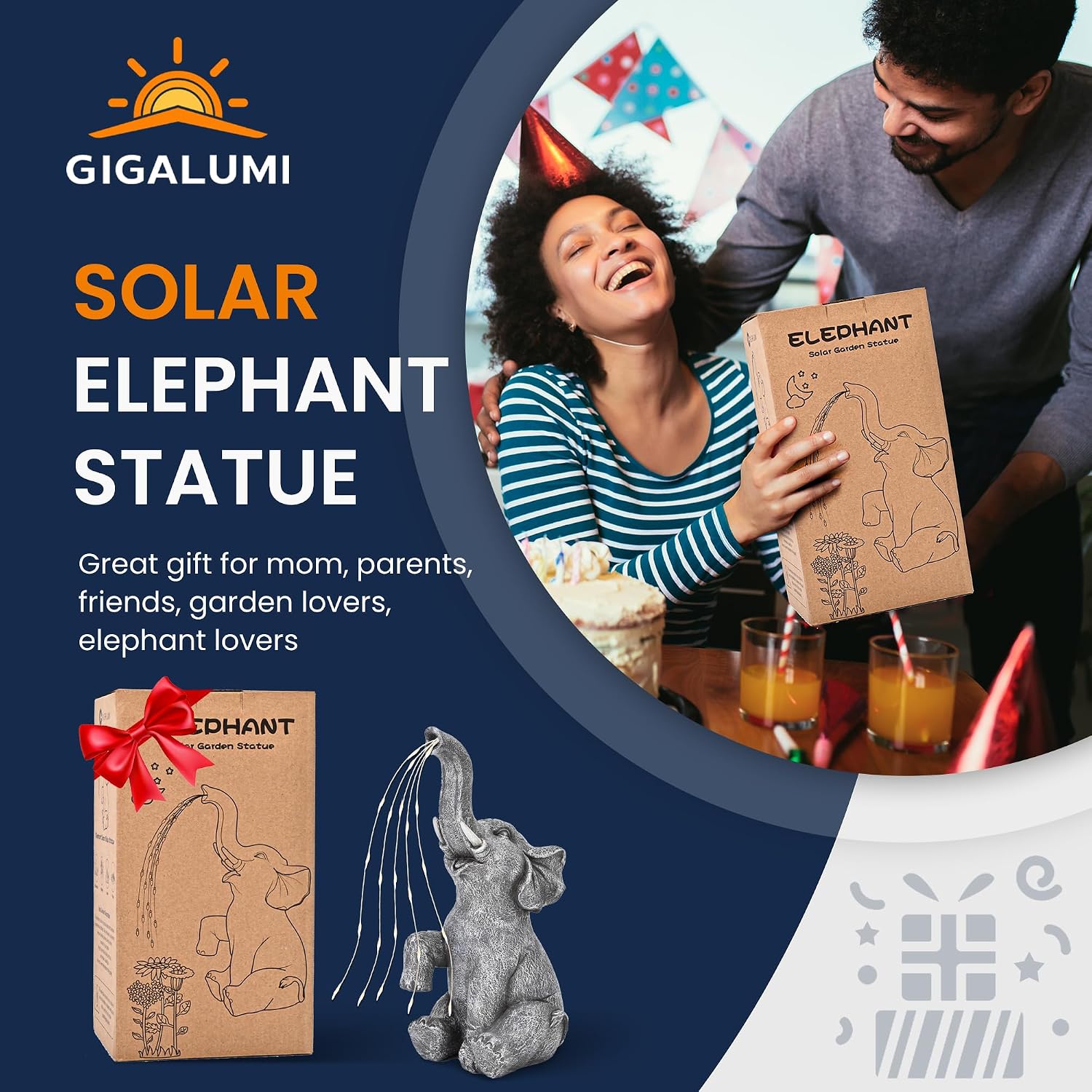 Detalle de GIGALUMI Solar Garden Statue, Resin
