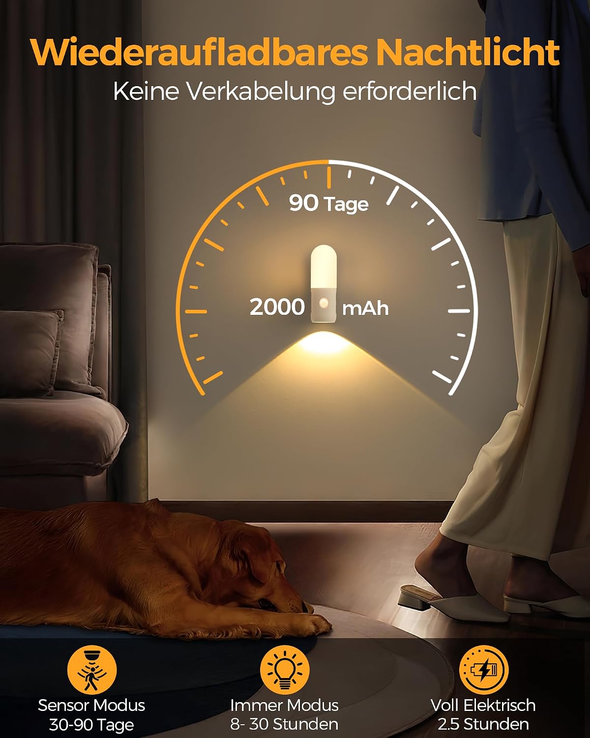 Thumbnail 4 de Akku USB Nachtlicht 2000mAh