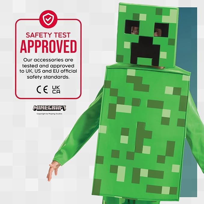 Detalle 2 de DISGUISE officieel Minecraft Creeper-kostuum voor kinderen met masker en schuimlaag
