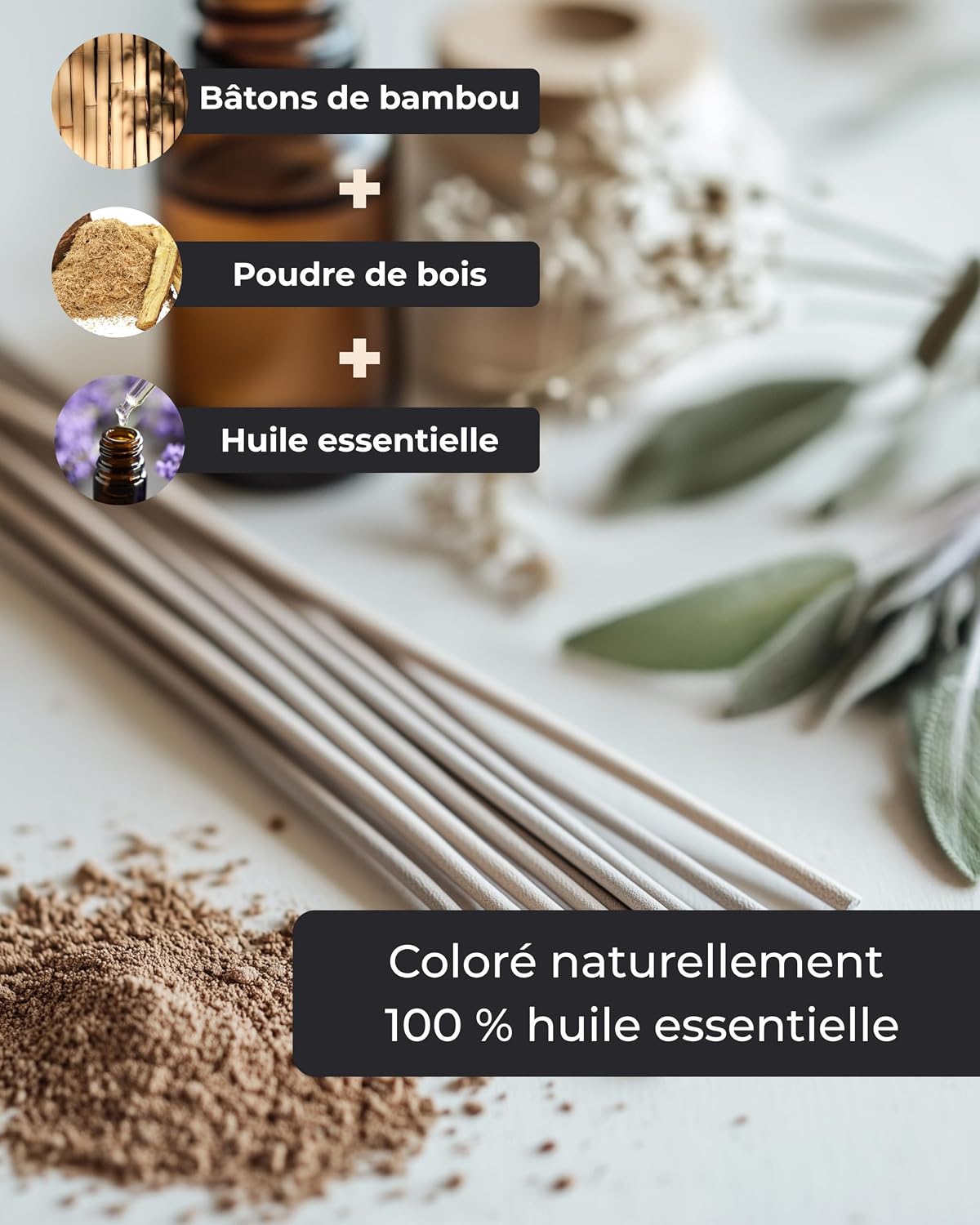 Detalle 2 de Encens Sauge Blanche 100 bâtons pour purification 🕯