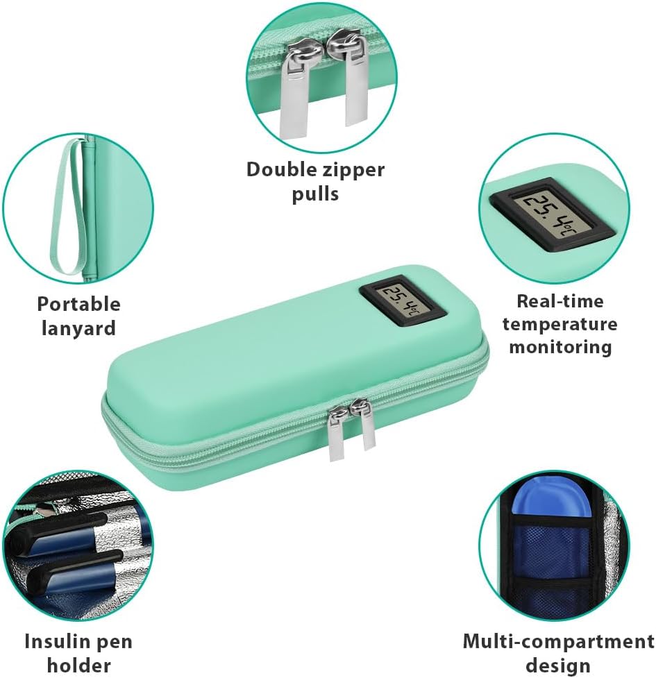 Detalle de Fefod sac isotherme pour diabétique avec affichage de température et 2 blocs de glace