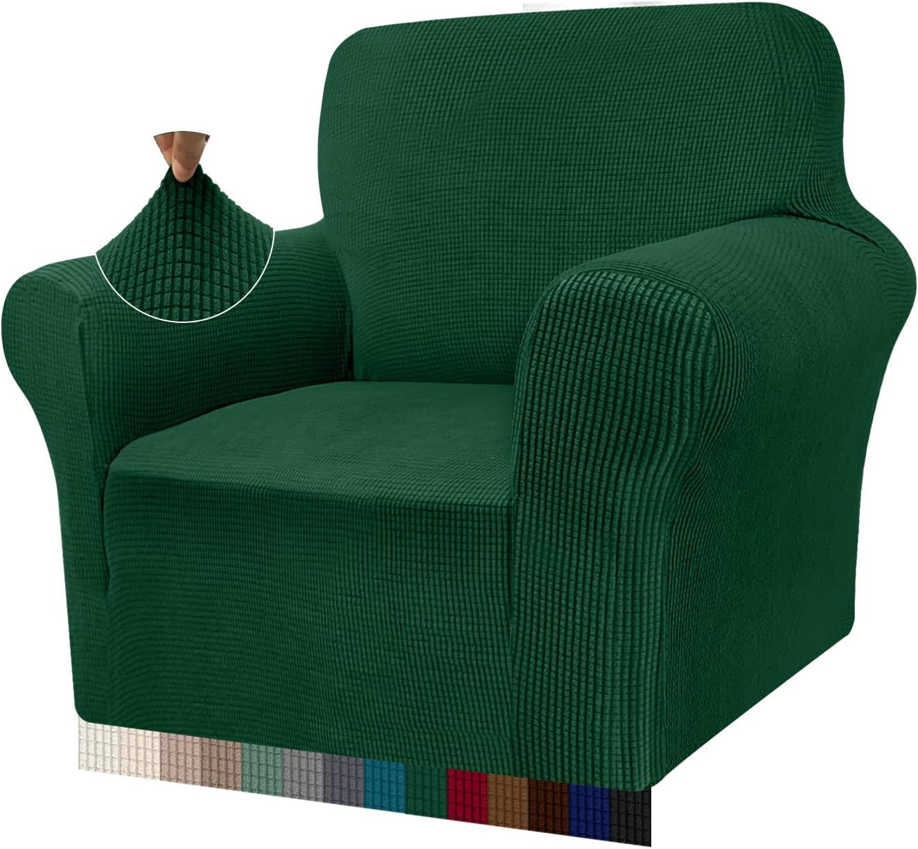 Detalle de Granbest copridivano altamente elasticizzato jacquard 1 posto verde scuro per soggiorno