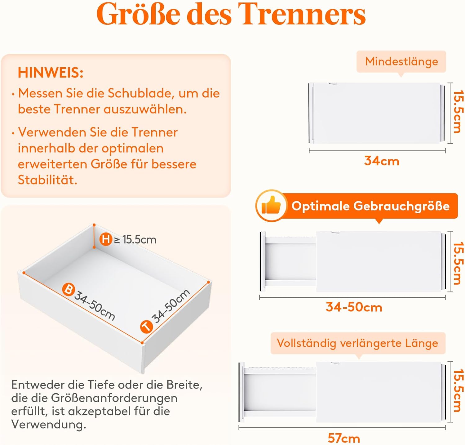 Thumbnail 2 de Lifewit 8er Schubladentrenner verstellbar 34–50 cm