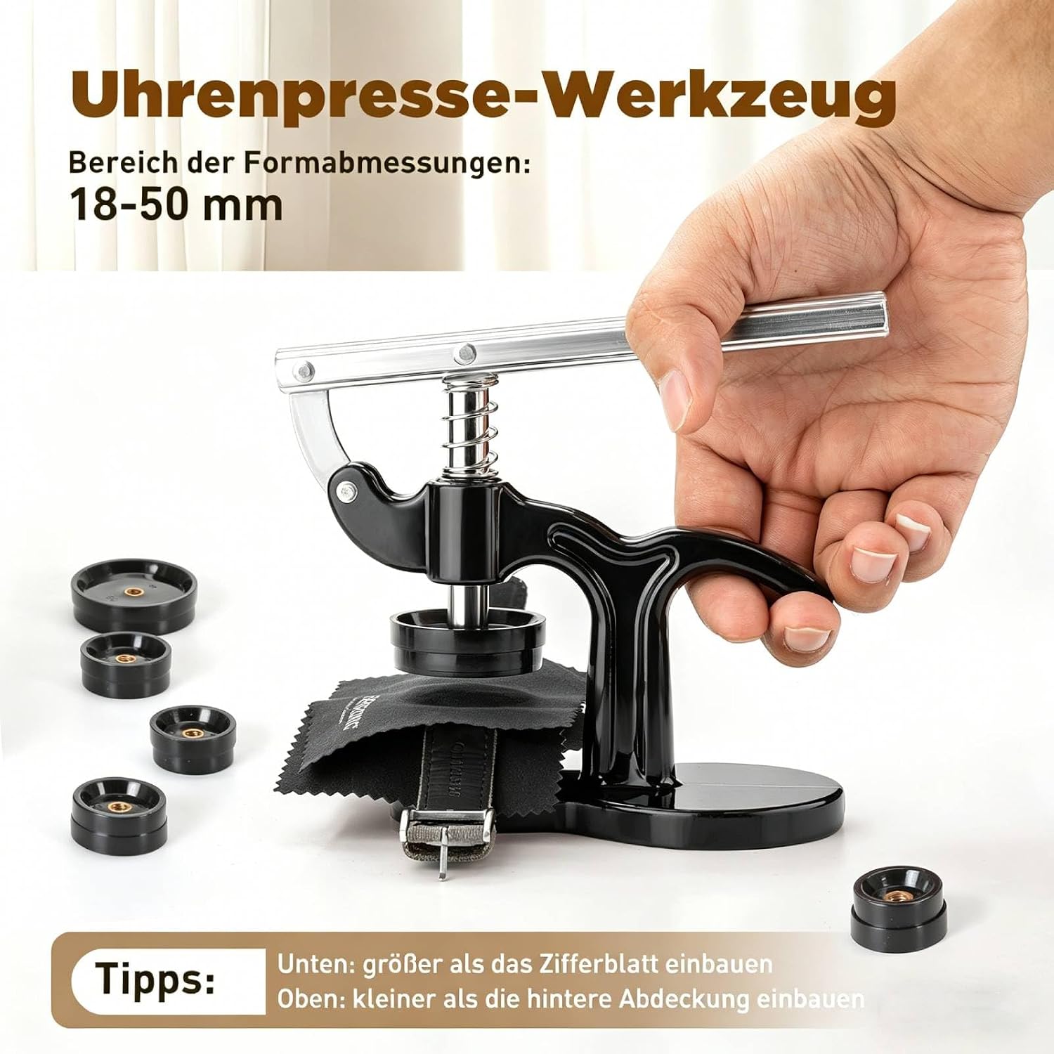 Thumbnail 6 de Eventronic Uhrenwerkzeug Set + Uhr Presse – Profi-Set für Reparaturen und Batteriewechsel