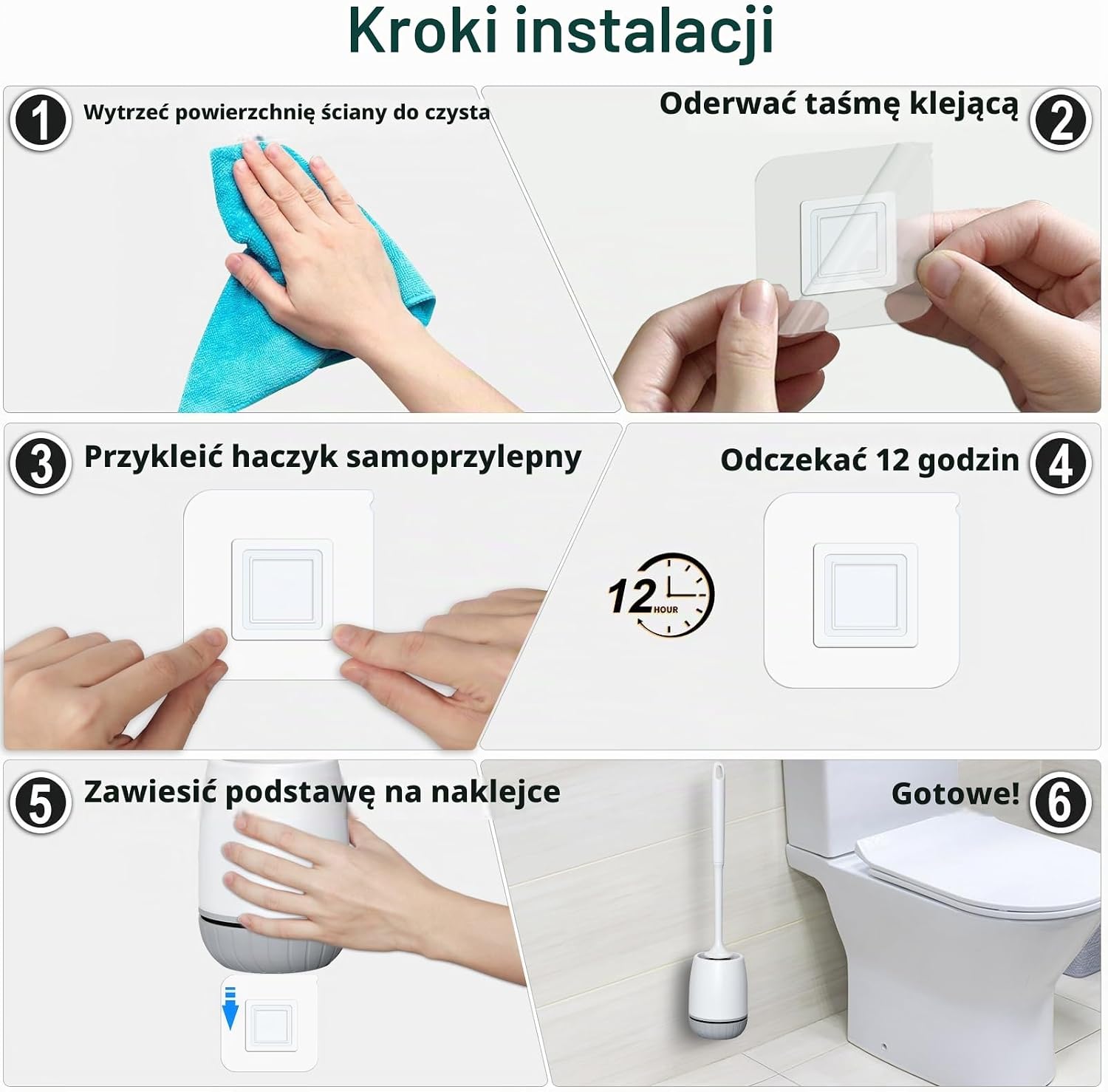 Thumbnail 6 de EWEIMA E006 silikonowa szczotka do WC, szybkoschnący stojak i montaż na ścianie