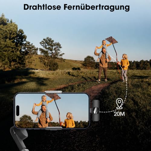 Thumbnail 6 de HMKCH kabelloses Lavaliermikrofon mit USB-C, Rauschunterdrückung und 3 Adaptern