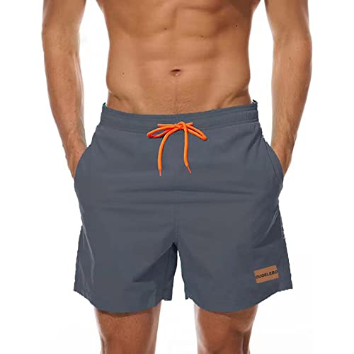 Detalle de Ougelebo Herren-Badeshose mit Reißverschluss-Tasche