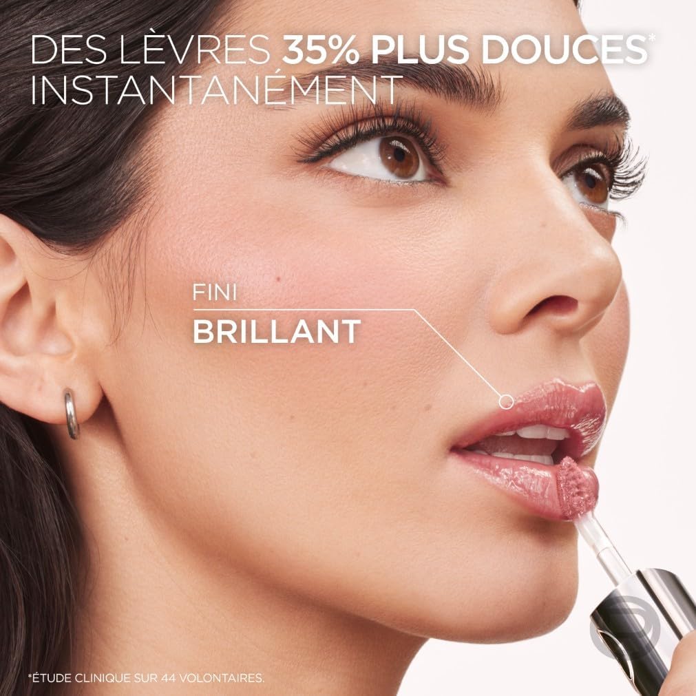 Detalle de L’Oréal Paris Gloss Hyaluron Lip Oil Plump Ambition – Teinte Cristal Clear, huile à lèvres repulpante
