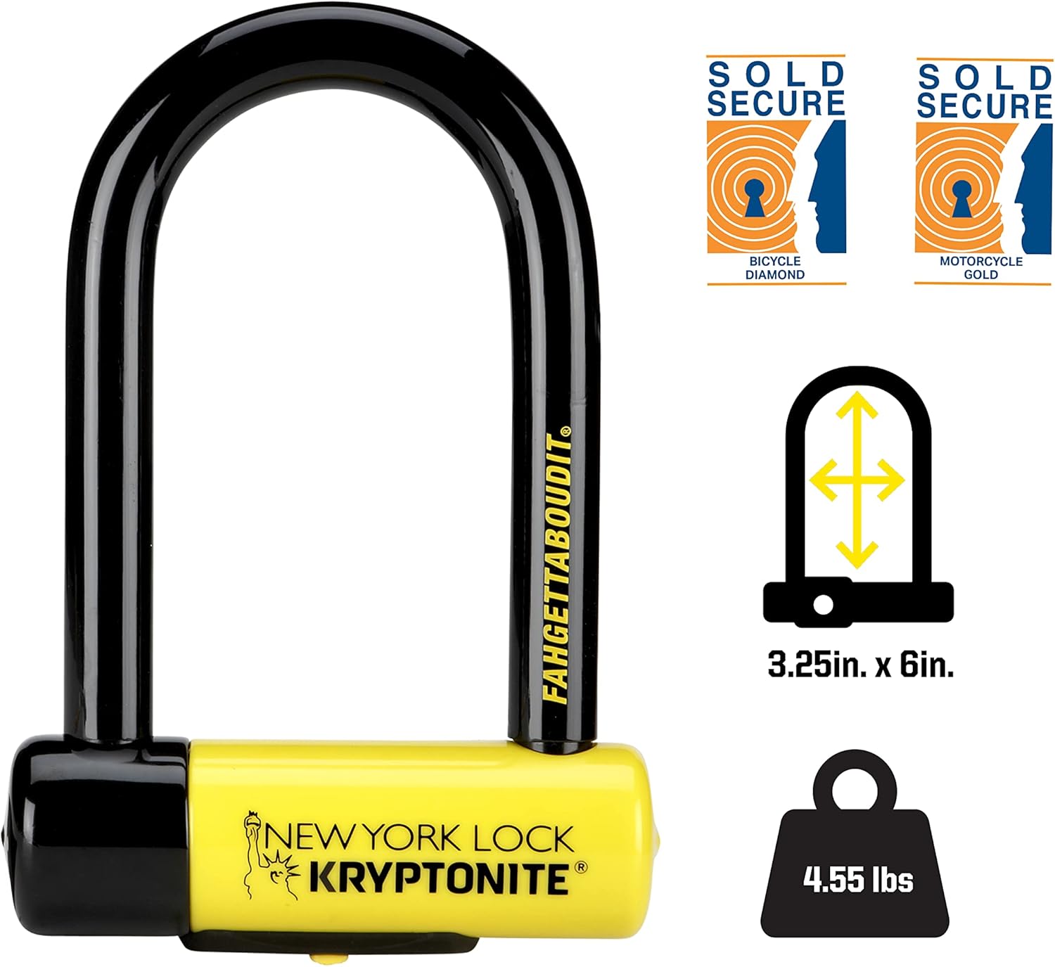 Detalle de Kryptonite New York Fahgettaboutit Mini Bike U-Lock with 18mm shackle
