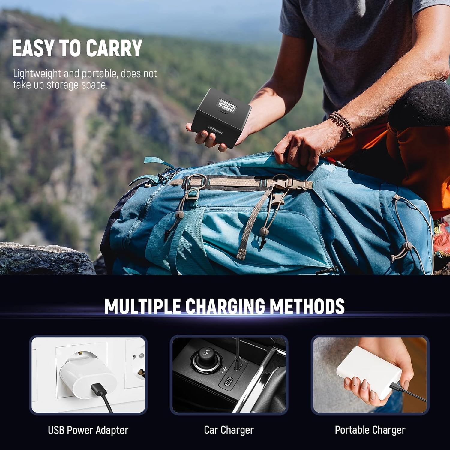 Thumbnail 5 de NEEWER NW-ZP4 caricabatterie USB 2in1 a 4 canali per NP-FZ100 e LP-E6 fino a 40W