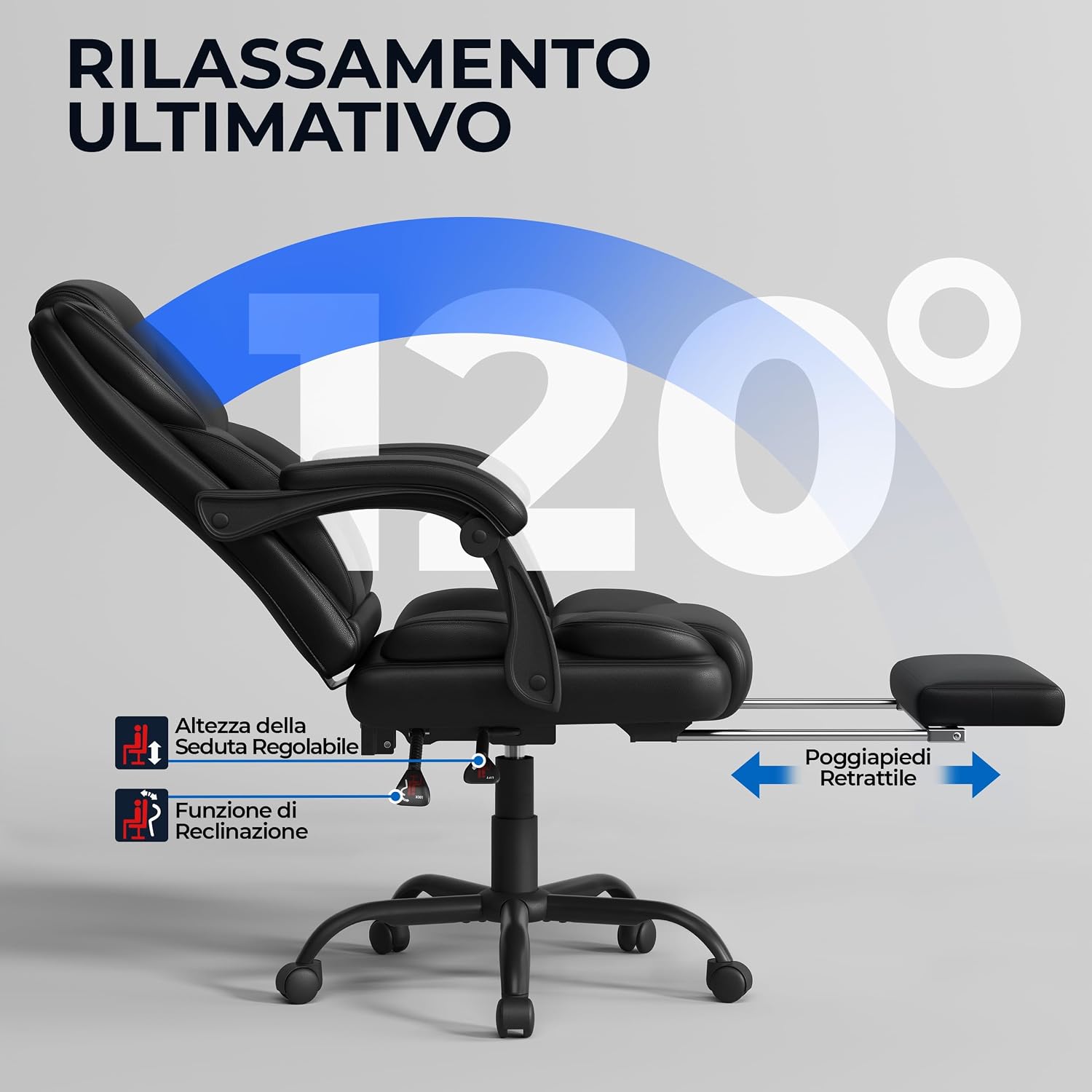 Thumbnail 5 de Yaheetech Poltrona Ufficio Ergonomica 136 kg 💺
