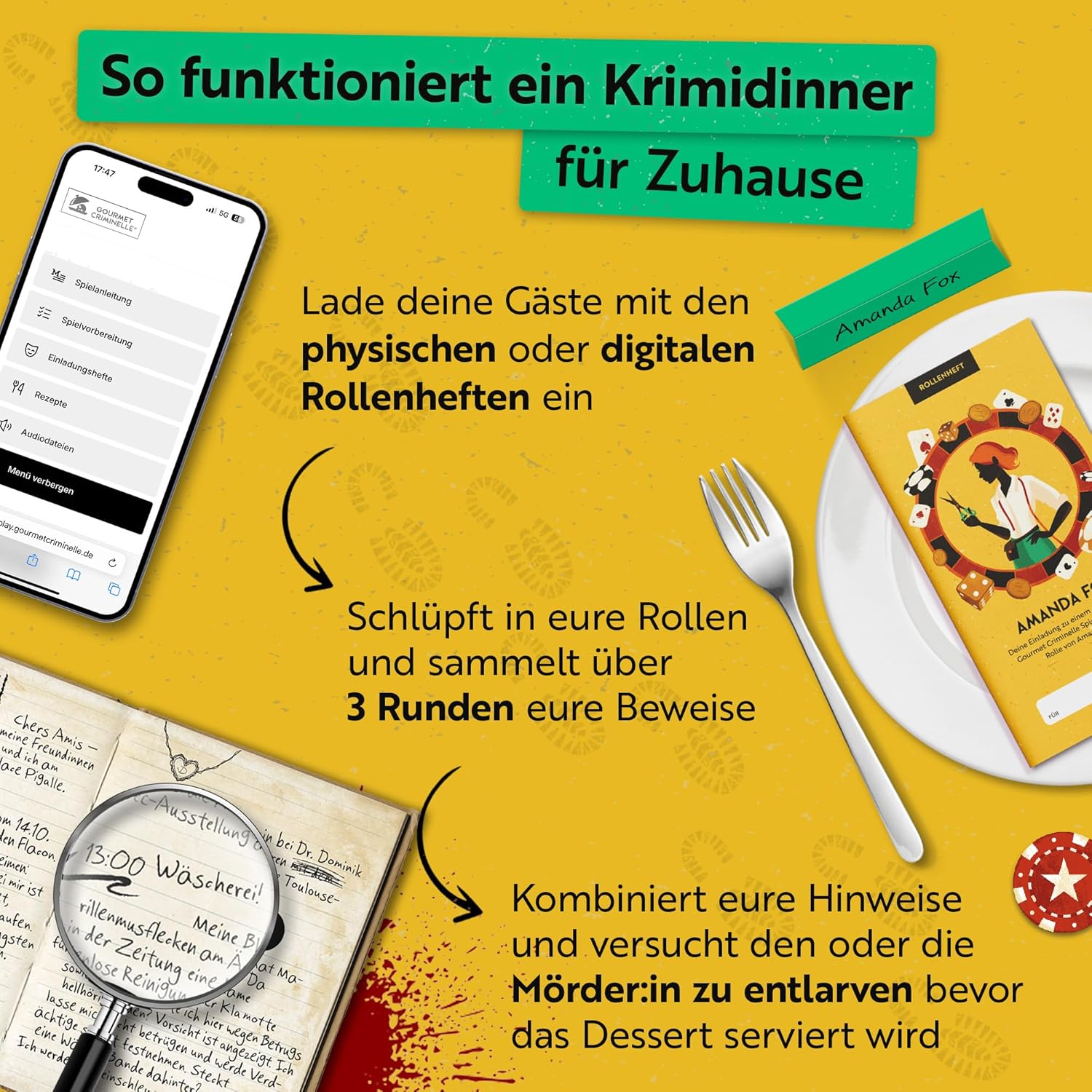 Detalle de Gourmet Criminelle Krimidinner für 8-10