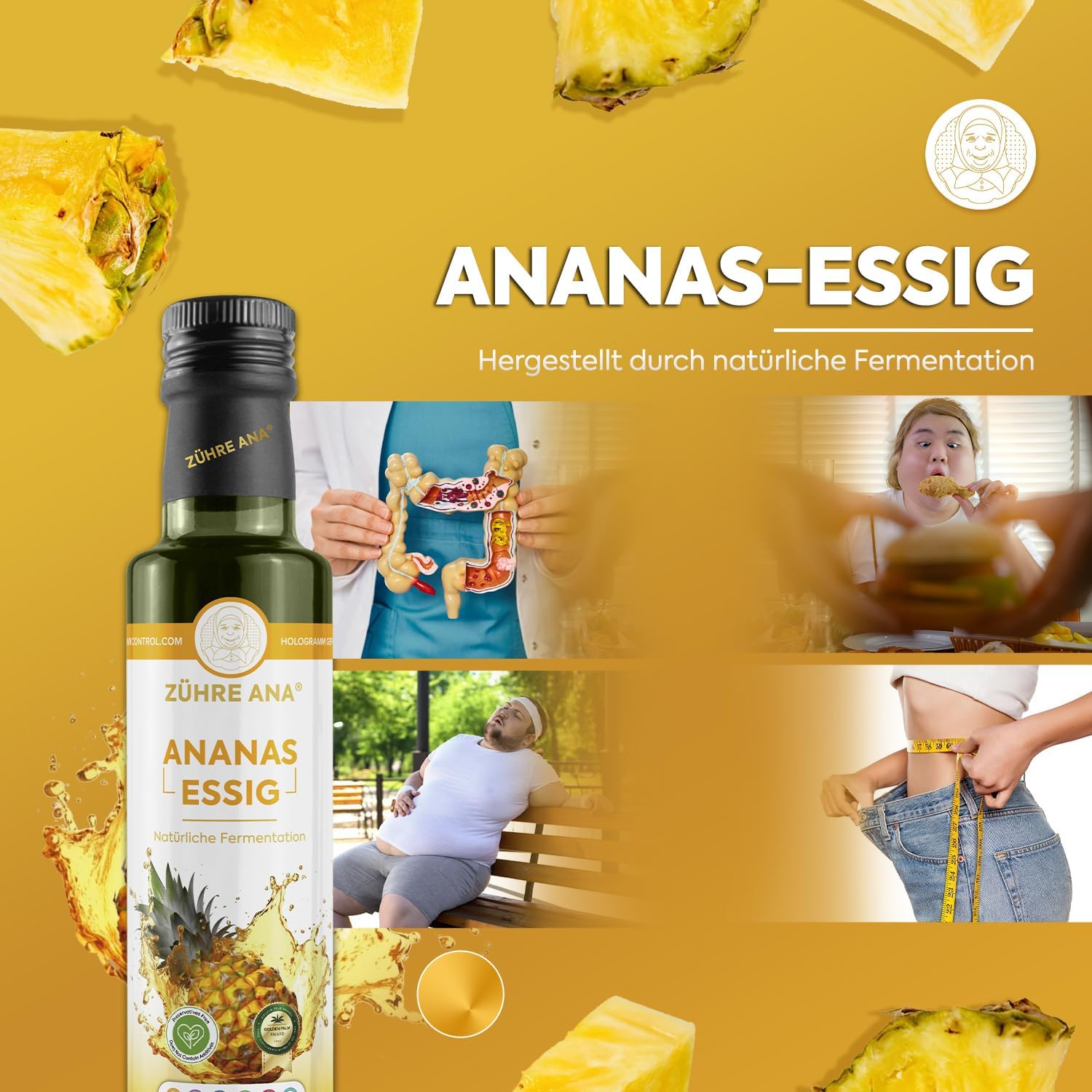Detalle 2 de Vinaigre d’ananas fermenté Zühre Ana