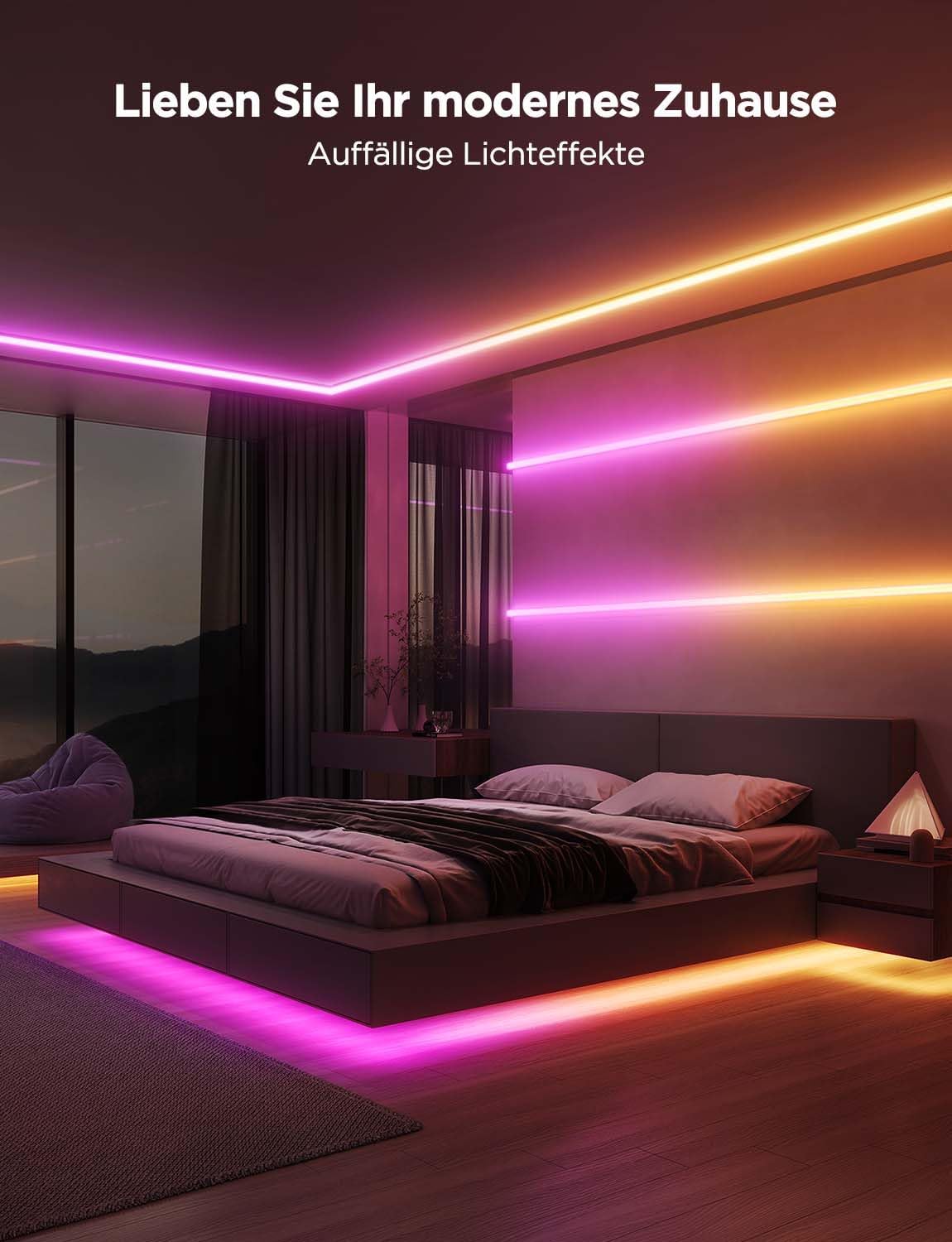 Detalle 1 de Govee RGBIC LED Strip mit Profil 5M, App-Steuerung