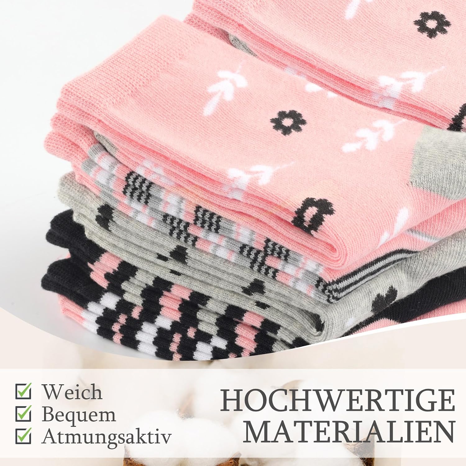 Detalle 2 de 10 Paar Socken Damen 39-42 Baumwolle