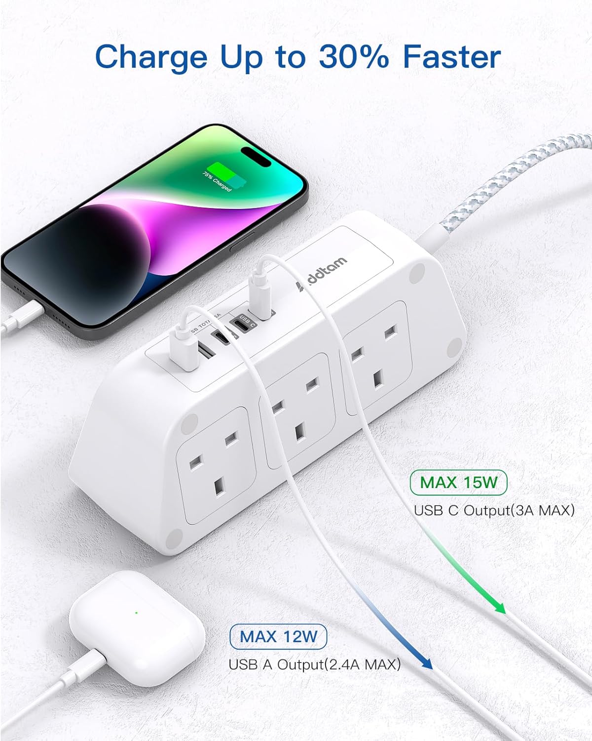 Thumbnail 3 de Extension Lead with USB Slots 3250W