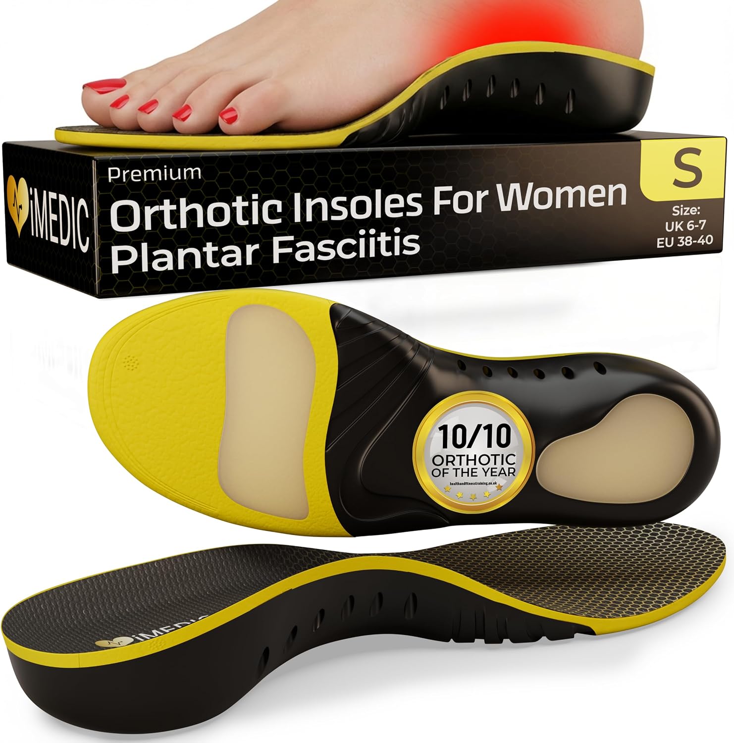 Detalle de iMedic Orthotic Insoles Size S 6–7 for Plantar Fasciitis