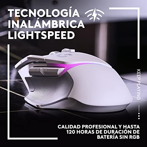 Detalle de Logitech G502 X Plus Lightspeed: Ratón inalámbrico gaming con LIGHTFORCE, HERO 25K y LIGHTSYNC