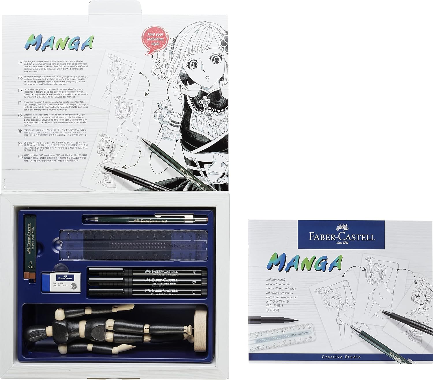 Detalle 1 de Faber-Castell Creative Studio Manga Starter Set – Multicoloured (PITT Ink)