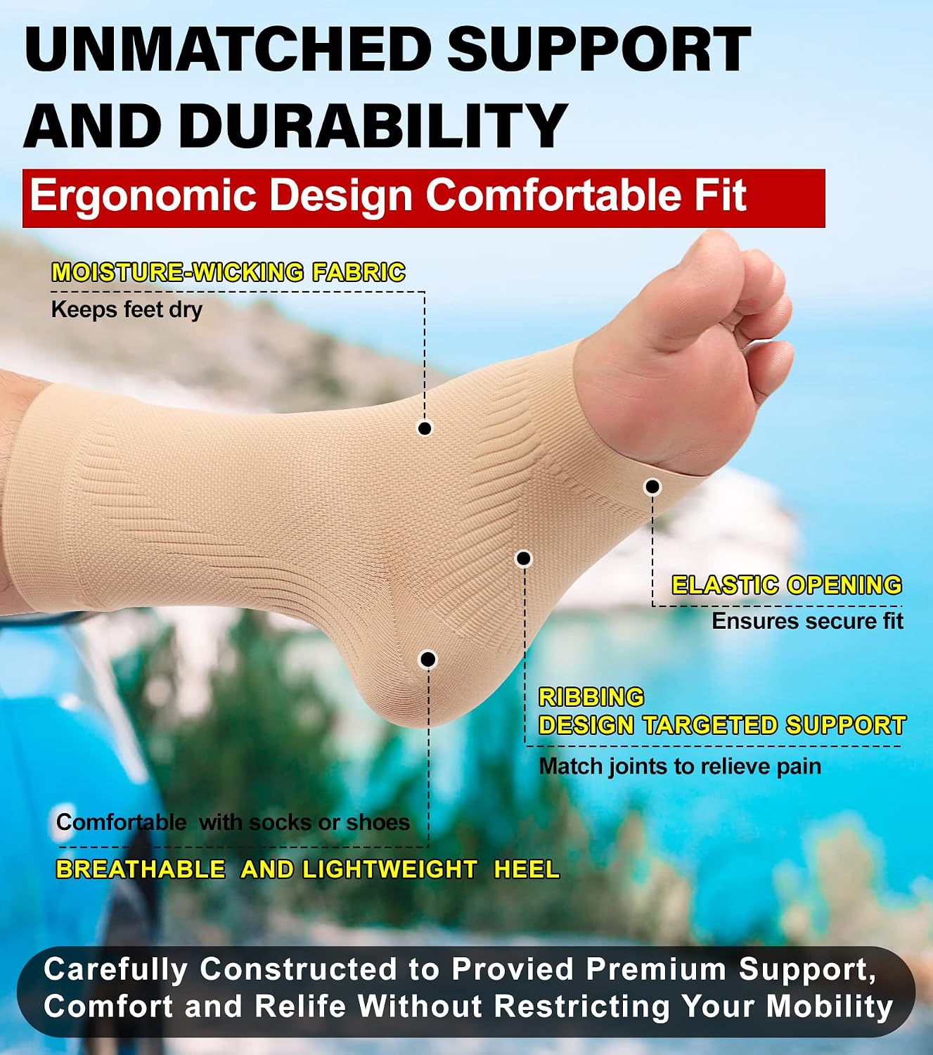 Detalle de KEKING Ankle Brace Compression Sleeve for Plantar Fasciitis and Achilles Support