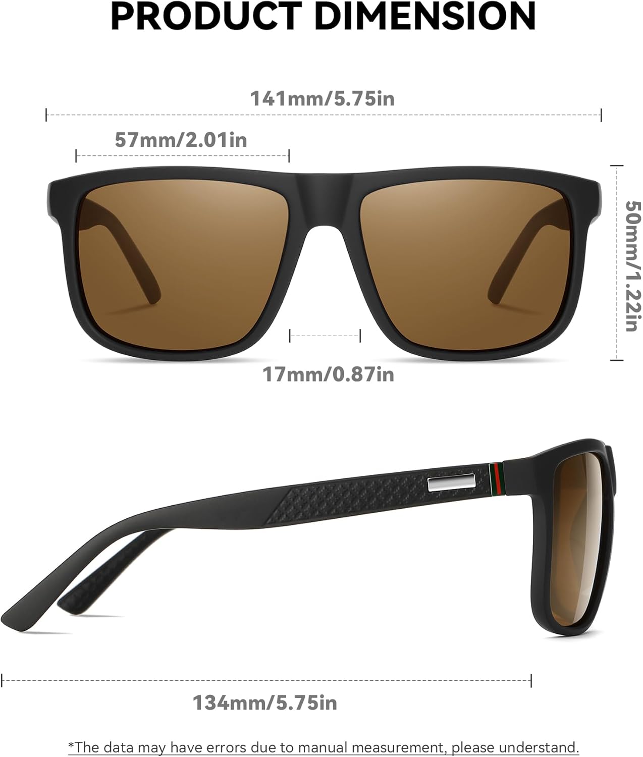 Thumbnail 4 de Perfectmiaoxuan Polarisierte Sonnenbrille für Herren & Damen mit TR90-Fassung und UV400-Schutz (Vintage/klassisch)