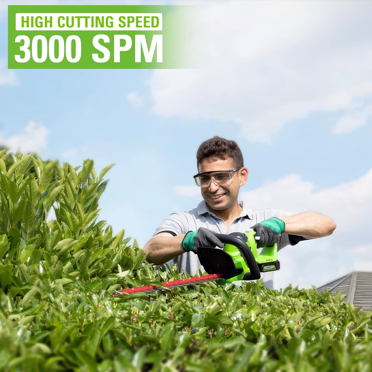 Thumbnail 6 de Greenworks 24V Cordless Brushless Hedge Trimmer G24HT56II (56cm) – Dual Action Blade