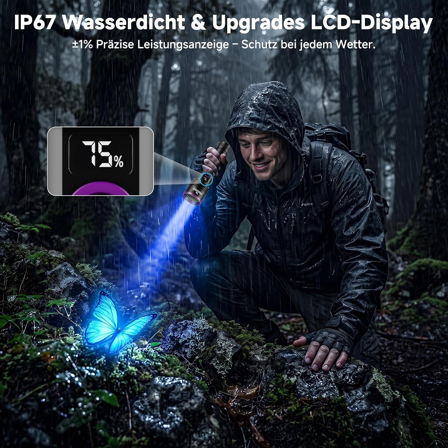 Detalle de Shadowhawk 365nm Schwarzlicht mit Filterlinse – 30W UV Taschenlampe mit LCD-Display