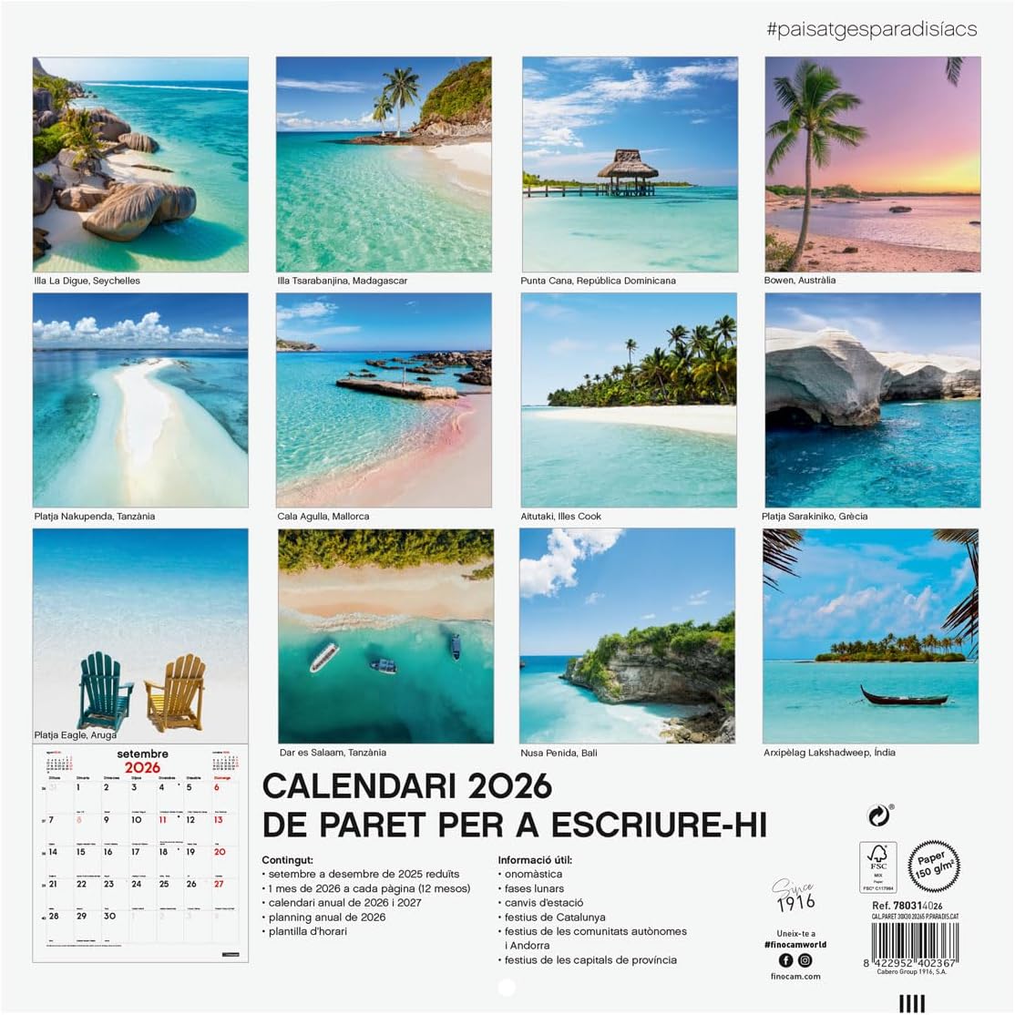 Detalle 2 de Finocam Calendario de pared 30x30 cm 2026