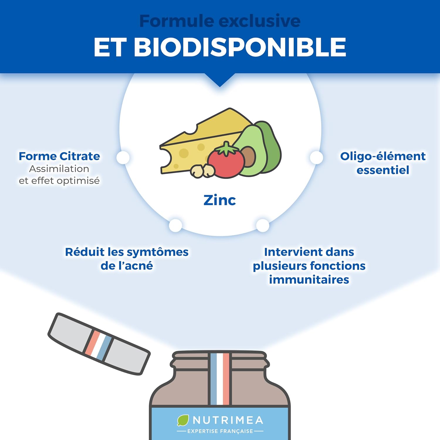 Thumbnail 3 de Nutrimea Zinc Citrate 40 mg (12,5 mg de zinc élément) – 120 gélules végétaliennes, fabriqué en France