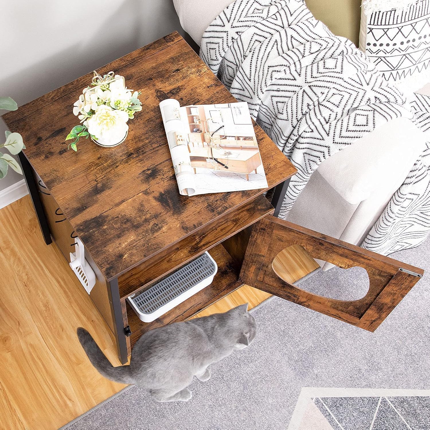 Thumbnail 3 de HOOBRO EBF05MW01: recinzione per lettiera nascosta con mobiletto e 6 ganci