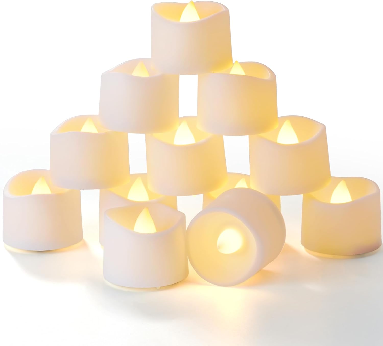Thumbnail 6 de Homemory 12er Set LED Flackernde Teelichter mit Timer – Warmweiß, batteriebetrieben