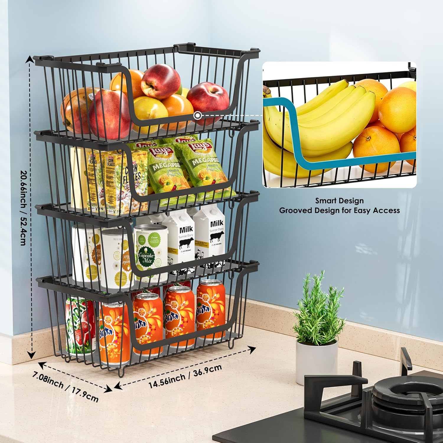 Thumbnail 4 de GAOKASE 4 Pcs Wire Baskets 14.57in