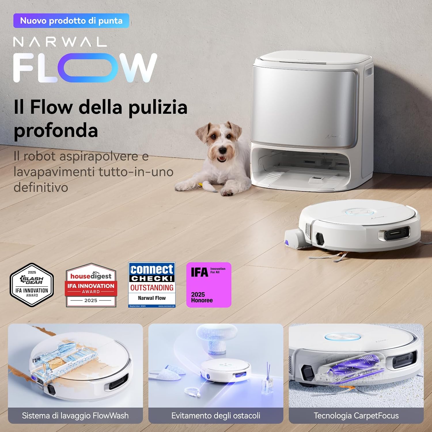 Detalle 2 de NARWAL Flow Robot aspirapolvere 22000 Pa 🤖