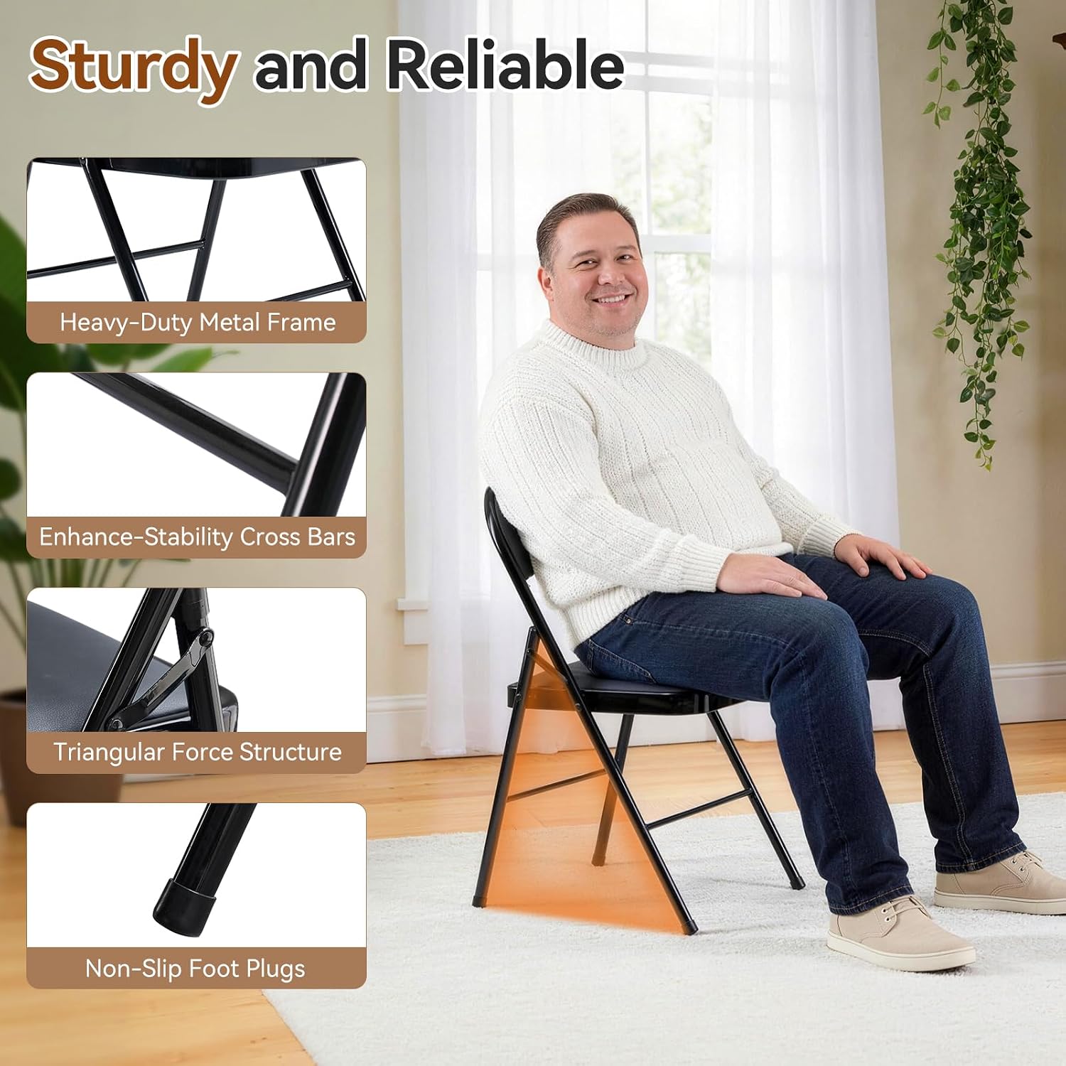 Detalle de Karl home Folding Chairs 12-Pack