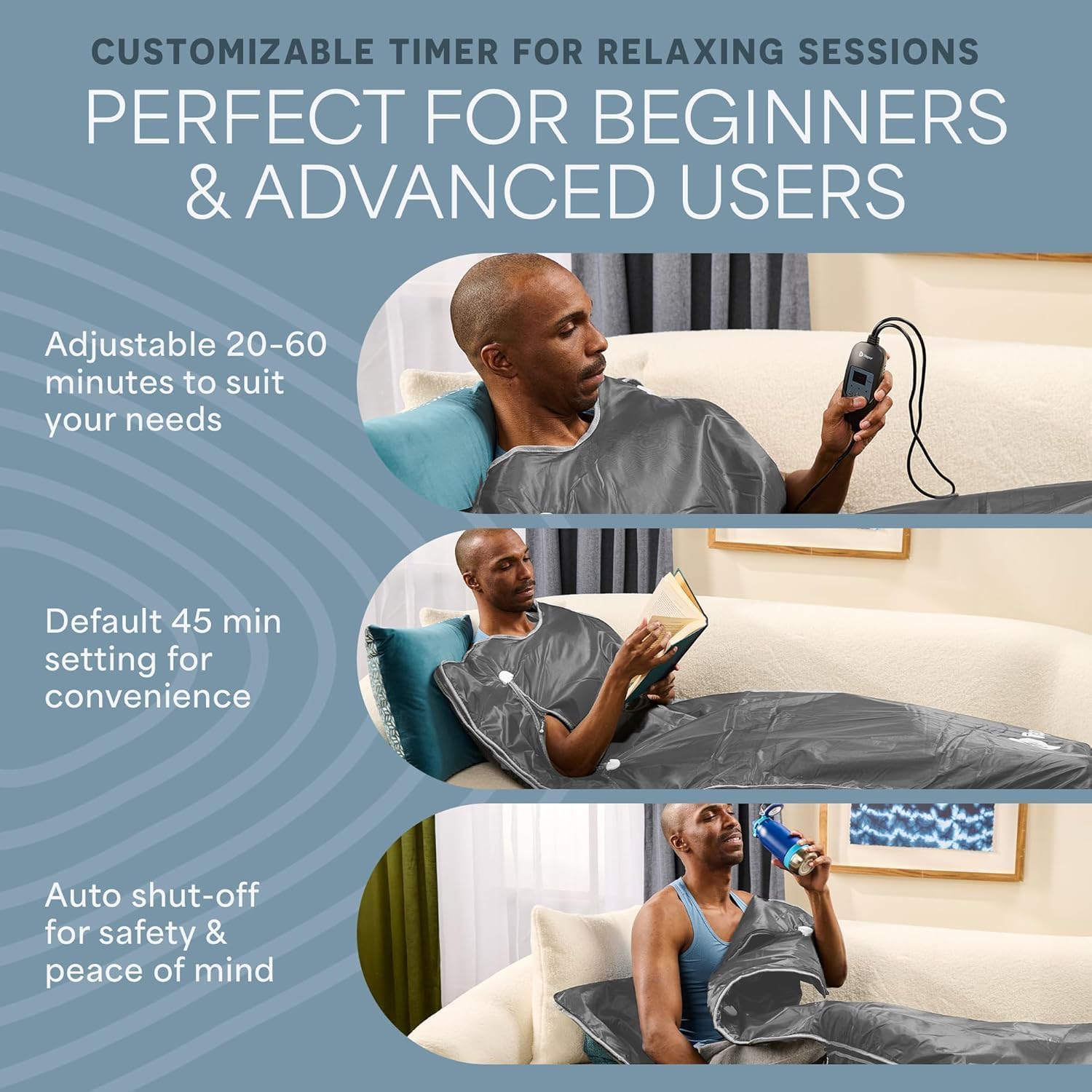 Detalle de Lifepro infrared sauna blanket with PU and Oxford fabric