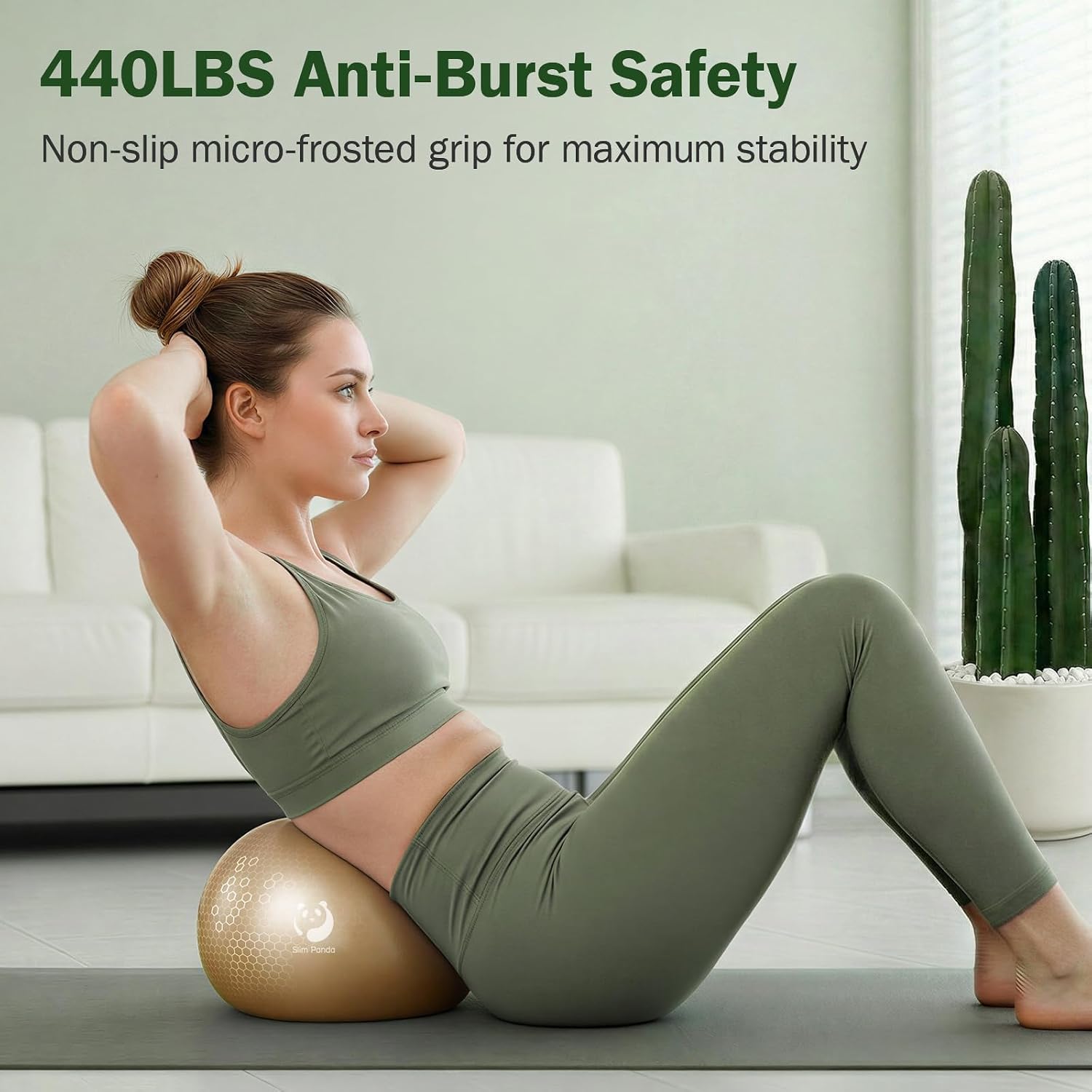 Detalle de Slim Panda Gymnastikball Klein, 23 cm – Soft Pilates Ball für Zuhause