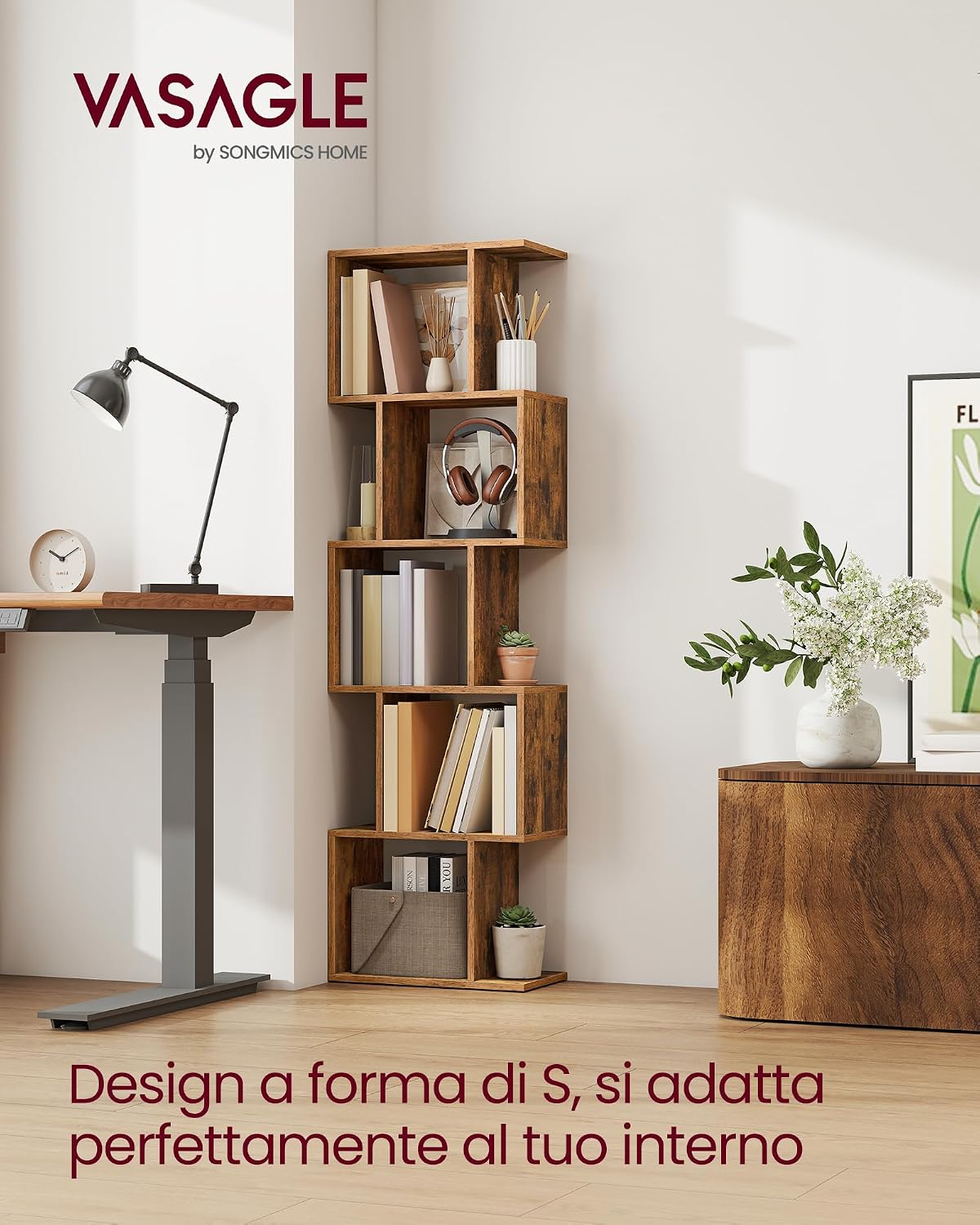 Detalle 2 de VASAGLE LBC462K01 Libreria 24 x 40 x 159 cm