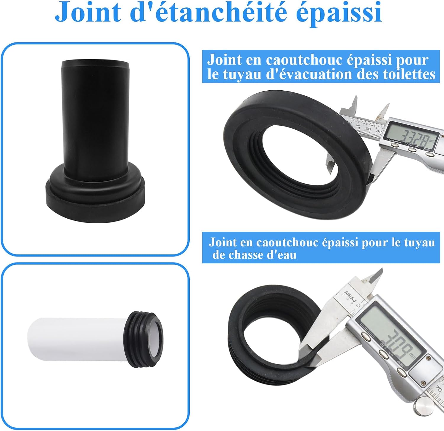 Thumbnail 2 de Kit de raccordement pour cuvette suspendue Mendorio compatible Geberit 152.426.46.1 (tuyau d’évacuation + tuyau de remplissage, joints)