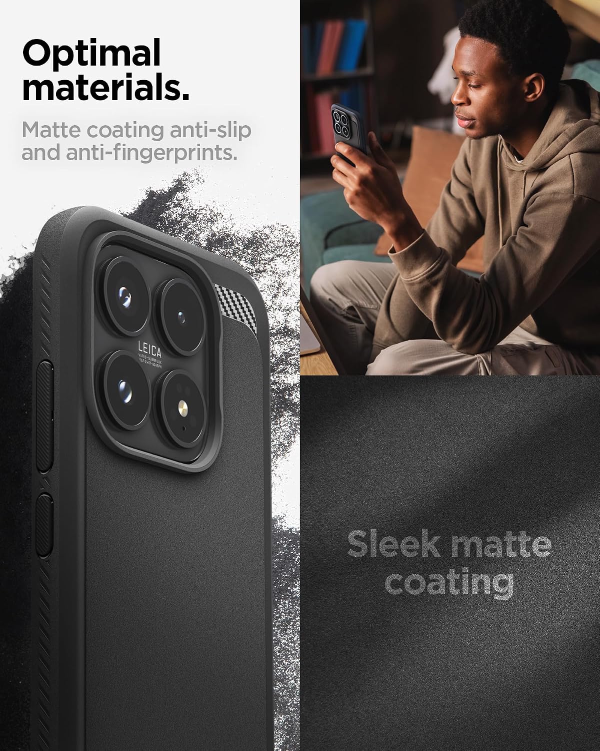 Thumbnail 6 de Spigen Rugged Armor per Xiaomi 17, cover in nero opaco con bordo rialzato e Air Cushion