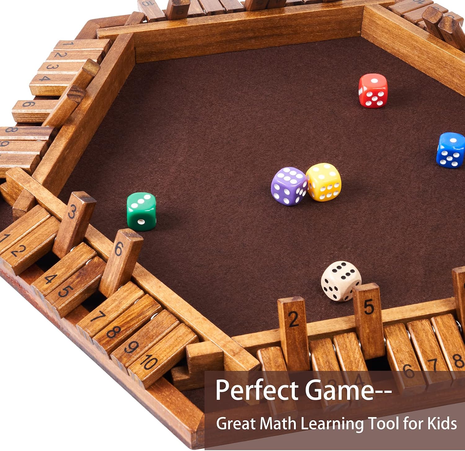 Detalle de VAMSLOVE Shut the Box wooden dice game