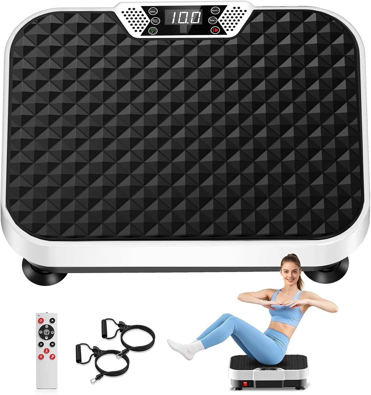 Detalle de HomePoweron Vibration Plate Exercise Machine, 250 Levels, P1–P9 Auto Modes