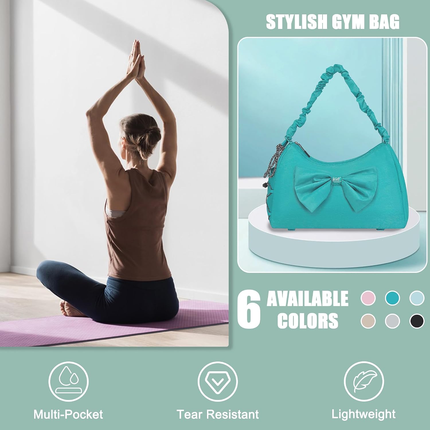Detalle 2 de Womens gym bag with shoe compartment 46 cm