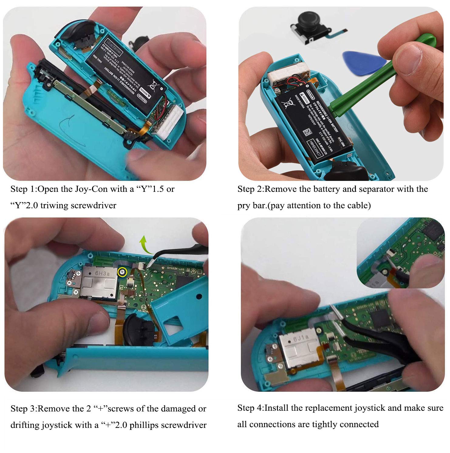 Detalle de LONANDY 2 Pack Joycon Joysticks Replacement Kit for Nintendo Switch, Switch Lite & Switch OLED